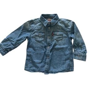 Levi's Infant Long Sleeve Denim Button Down Shirt Size 18M